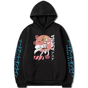 Harajuku Anime Sword Art Online SAO Hoodie Kirito Lange Mouw Pullover Yuuki Asuna Asada Shino Sweatshirt met extra grote zak