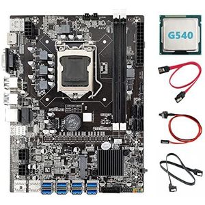 AMIUHOUN B75 ETH Mijnbouw Moederbord 8XPCIE Naar USB+G540 CPU+2XSATA Kabel+Schakelaar Kabel LGA1155 MSATA DDR3 B75 USB Moederbord