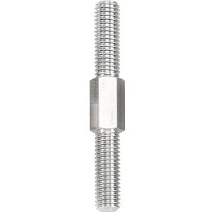 1 stuk links- en rechtsdraaiende dubbele draadstang van roestvrij staal 304 met buitenzeskant(60mm,M14)