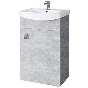 Planetmöbel Wastafel met wastafelonderkast/wastafelonderkast 45 cm gasten badkamer toilet (beton)