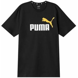 Puma Heren T-shirt met korte mouwen ESS+ 2 Col Logo Zwart