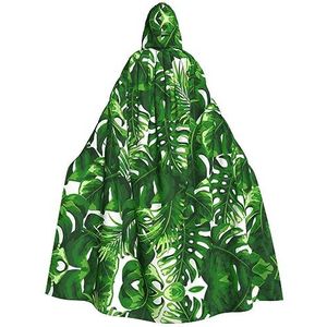 WURTON Monstera Deliciosa Banaan Palm Print Halloween Wizards Hooded Gown Mantel Kerst Hoodie Mantel Cosplay Voor Vrouwen Mannen