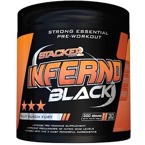 Stacker2 Inferno Black Pre-Workout Booster trainingsbooster spieropbouw fitness 300 g (Fruit Punch)