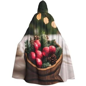 Bxzpzplj Merry Christmas Print Mystieke Hooded Mantel voor Mannen & Vrouwen, Halloween, Cosplay En Carnaval, 185 cm