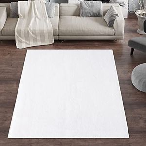 Hoogpolig Vloerkleed, Kleur Creme, Unicolor - Monochroom, 110469, Vloerkleed Rechthoekig, Vloerkleed woonkamer-eetkamer, 140 x 200 cm