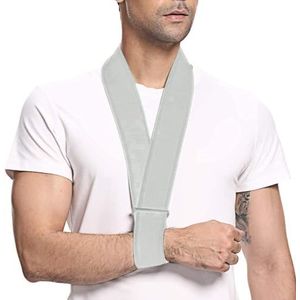 supregear Arm Sling, Lichtgewicht Verstelbare Neksteun Kraag Startonderbreker Eenvoudige Arm Sling Ademende Schouder Ondersteuning voor Heren Dames (Grijs)