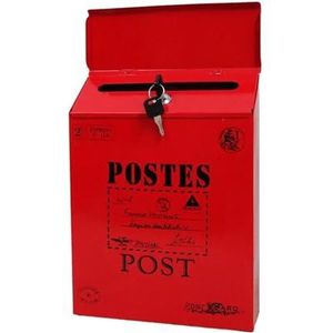 Brievenbus IJzeren Suggestie Box Suggestie Box Rustieke Stijl Wandmontage Brievenbus met vergrendeling Veilig Levendig voor Werkplek (Rood A)