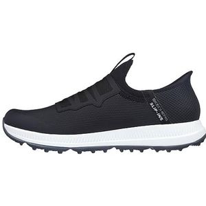 Skechers Men's Go Elite 5 Slip in Twist Fit Waterproof Golf Shoe Sneaker, Black/White Spikeless, 7.5