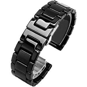 Keramiek Zakelijke band Compatibel met Samsung Galaxy Horloge 3 45mm 41mm band Compatibel met Galaxy Horloge 4 Klassieke 46mm 44mm 42mm armband 20mm 22mm (Color : Three beads black, Size : Gear s3)