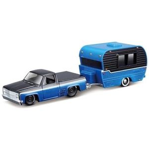 1/64 Voor Ford Mustang GT/Camper Trailer Model Auto Model Legering Auto Speelgoed Collectie Cadeau (Size : L)