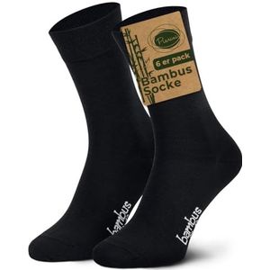 Piarini - Bamboe-sokken - Zwart - 6 Paar - Ademend - Anti-zweet