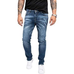 Indumentum Jeans heren slim fit broek stretch, Blauw - Is-300, 38W / 34L