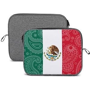 Mexicaanse Paisley Vlag Laptop Sleeve Case Beschermende Notebook Draagtas Reizen Aktetas 13 inch