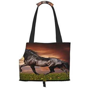 Paard lopen op het grasland, huisdier carrier handtassen, schoudertas, opvouwbare draagtas voor huisdier