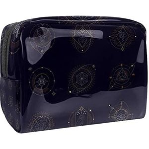 Geometrische Driehoek Ster Roze Geel Make-up Tas voor Portemonnee Draagbare Reizen Organizer Tas voor Toiletartikelen Schoonheidstas Waterdichte Geometrische Driehoek Ster Roze Geel Cosmetische Tassen voor Vrouwen