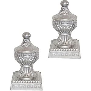 Metalen paalmutsen, Metalen hekpaal bovenkap, aluminium metalen tuinhek, waterdichte bovenkap, 2 stuks(100x100mm)