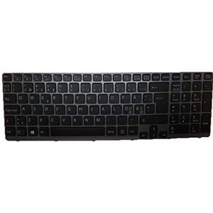 Laptop-toetsenbord voor SONY VAIO SVE15 AEHK5X021203A Nordic NE zwart met Grijs omlijsting
