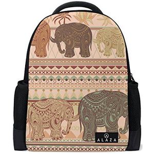 Mijn dagelijkse Tribal Afrikaanse etnische olifant rugzak 14 inch Laptop Daypack Bookbag voor Travel College School