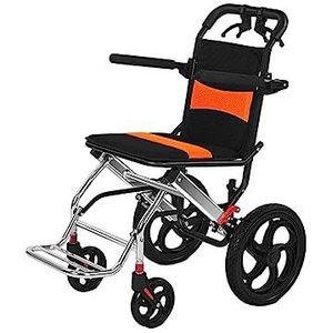 Lichtgewicht rolstoel van aluminiumlegering, draagbare opvouwbare reisrolstoel met handremmen Rollator Walker-stoel voor ouderen