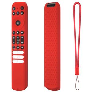 Btkigl Siliconen Afstandsbediening Case Shockproof Beschermhoes Sleeve voor TC L RC813 FMB1/RC923 FMB3/RC902V FMR1 FMR4 FMR5 (Rood)
