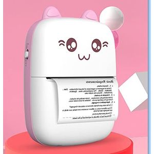 WMMNHY Draagbare thermische printer mini -printer 57 mm afdrukken draadloze printer(Pink)