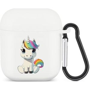 Leukste Eenhoorn Leuke Case voor AirPods 2&1 Schokbestendige Beschermende Hoofdtelefoon Gevallen Cover Met Sleutelhanger Voor Mannen Vrouwen