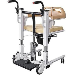 Hydraulische transferstoel met 180° gedeelde zitting, multifunctionele toiletlifttransfermachine, commode-rolstoel aan het bed