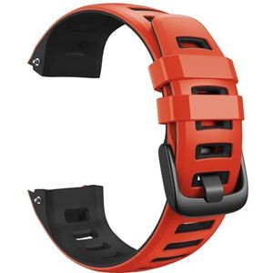 INEOUT Tweekleurige siliconen horlogeband Compatibel met Garmin Instinct/Instinct Tide/Instinct Solar/Instinct Tactical Band Hoge kwaliteit (Color : Red Black, Size : Garmin Instinct)