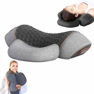 Fisiorest 3 in-1 Neck Massager,2025 New Ergonomic Design Artuvate Neck Massager,Deep Massage and Relaxation,Sleep Aid Easily Corrected Necks Hump and Relieved Discomfort (Gray)