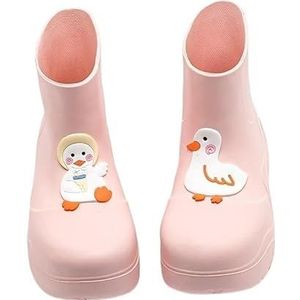 Duck Shoes Waterdichte regenlaarzen for dames Snoepkleurige waterschoenen Jeugd Meisjes EVA-waterlaarzen Vrouw Roze halfhoge regenschoenen (Color : Pink, Size : 38-39)