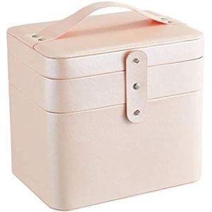 SMSOM Make-uptas, tweelaags, groot, past op flessen, bovenste laag voor kwasten, pincetten, eyeliner, zwart