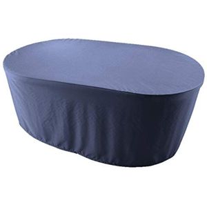 Premium Zeildoek Ovaal 240x120x75 cm Tuinmeubelen Tuintafel Hoes Afdekking Kap Beschermhoes Afdekkap 6.000 mm Waterbestendigheid 900 D 500 g/m², Zwart