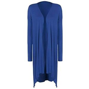 FASHION 7STAR - Drape Front Open Vest - Royal Blauw - Lange Mouw - Onregelmatige Hem