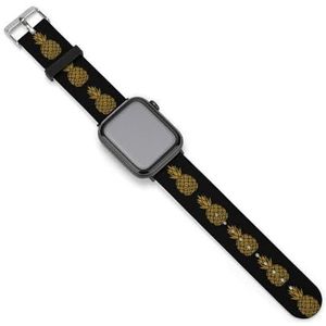 Gouden ananas unisex horlogeband compatibel met IWatch siliconen polsbandjes gezellige vervangende band 38 mm/40 mm