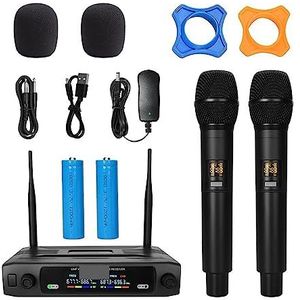 Draadloze Microfoon - UHF Draadloze Microfoon - Draagbare Dual Channel Digitale Mic Ontvanger Met Handhelds/Bodypacks/Revers