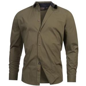 INDICODE JEANS Overhemd 'Kamby'  olijfgroen