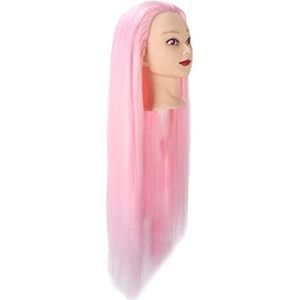 Etalagepop met lang haar, roze haar Hoge temperatuur draadkapper Trainingshoofd voor het maken van kapsels