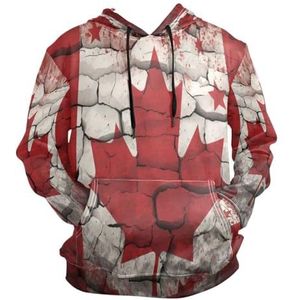 KAAVIYO Rode Abstracte Vlag Art Hoodie Hooded Atletische Sweatshirts 3D Print Hoodies voor Meisje Jongen Mannen (Gezondheid Stof), Patroon, S