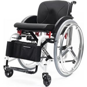 CFMAIF Draagbare rolstoel, opvouwbaar, licht, zelfrijdend, voor boottochten, aluminium, inklapbare voetensteun, handmatige remmen (A, 40 cm zit)