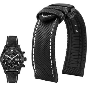 Geschikt for Breitling Geschikt for Hamilton Geschikt for Seiko Geschikt for Omega Geschikt for Tissot Nylon fluorrubber horlogeband Siliconen armband Herenhorlogeband Roestvrij stalen gesp (Color :