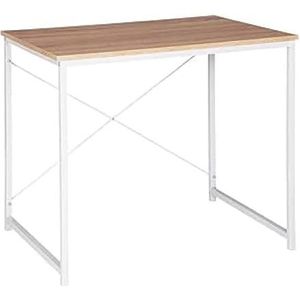 Inklapbaar computerbureau, praktisch model, 100 x 50 cm, voor thuiskantoor, modern bureau met metalen structuur, multifunctioneel bureau (taupe)