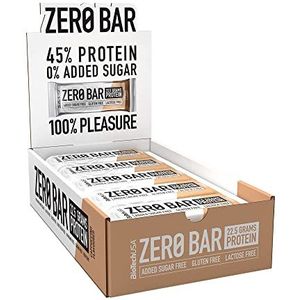 BioTechUSA Zero Bar Protein snack - Suikerarm & Lactosevrij | Knapperige textuur | Heerlijke smaken | Ideaal voor diëten en workouts, 20 * 50 g, Cappuccino