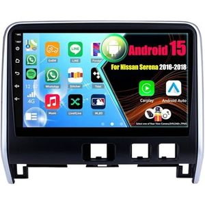 Android 15 Autoradio Voor Nissan Serena 2016-2018 met Draadloze Carplay Android Auto, 9 Inch Autoscherm Soporta Bluetooth WIFI GPS FM/RDS(8Core(4+64GB))