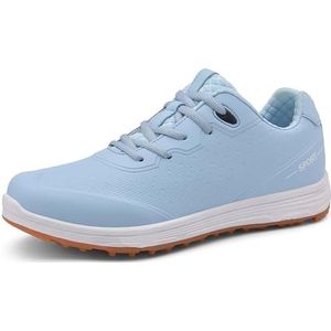 Hiuzylqx Golfschoenen Dames Sipkeless Golf Sneakers Professionele Waterdichte Outdoor Antislip Golf Sport Trainers,Blauw,36 EU