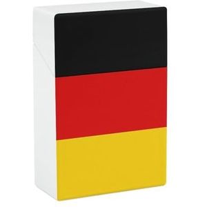 Vlag van Duitsland Draagbare Sigaret Case Houder Waterdichte Flip Top Sluiting Kaart Pillendoos voor Mannen Vrouwen