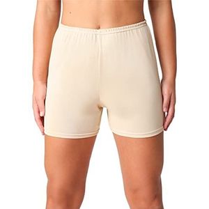 Bellivalini Dames Korte Broek boven de knie Panty Onderbroek Slip Viscose zijde BLV50-270 (Beige, M)