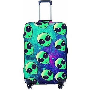 UNIOND Groene buitenaardse bedrukte bagage cover elastische reiskoffer cover protector fit 18-32 inch bagage, Zwart, S