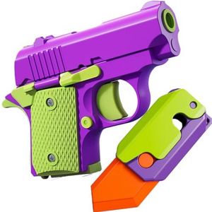 BLOOOK Fidget-speelgoedpistool, figity spin-vingerspellen, fidget-slider, angstspeelgoed, van plastic, mini 1911 pistool, anti-stress fidget-speelgoed, geschikt voor tieners, volwassenen en kinderen