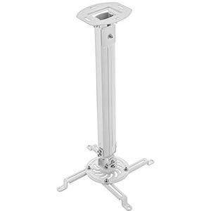 deleyCON deleyCON Universele Beamerhouder Plafondbevestiging +-15° Kantelbaar 360° Draaibaar tot 13,5 Kg In Hoogte Verstelbaar 545 mm - 900 mm Kabelgeleider Wit