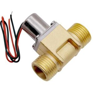 Flow Meter Elektronische Digitale Debietmeter, 1/2'' Messing Solenoïde for Klep Waterstroom Puls for Elektromagnetisch Klep Positieve Open Negatieve Puls Uit voor(C)